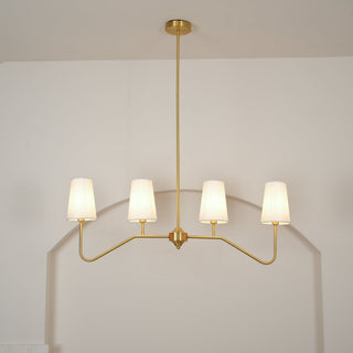 Lustra Lustre Laiton Courbé Beige Linéaire