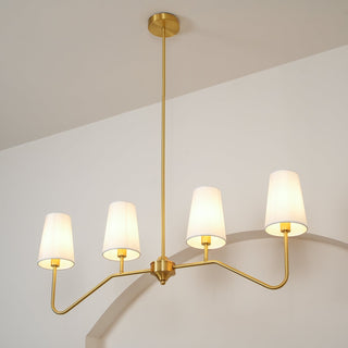Lustra Lustre Laiton Courbé Beige Linéaire