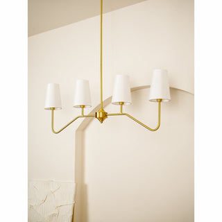 Lustra Lustre Laiton Courbé Beige Linéaire