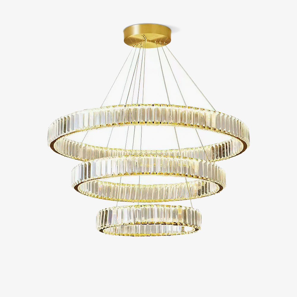 Tevisse Lustre Anneau en Cristal Doré