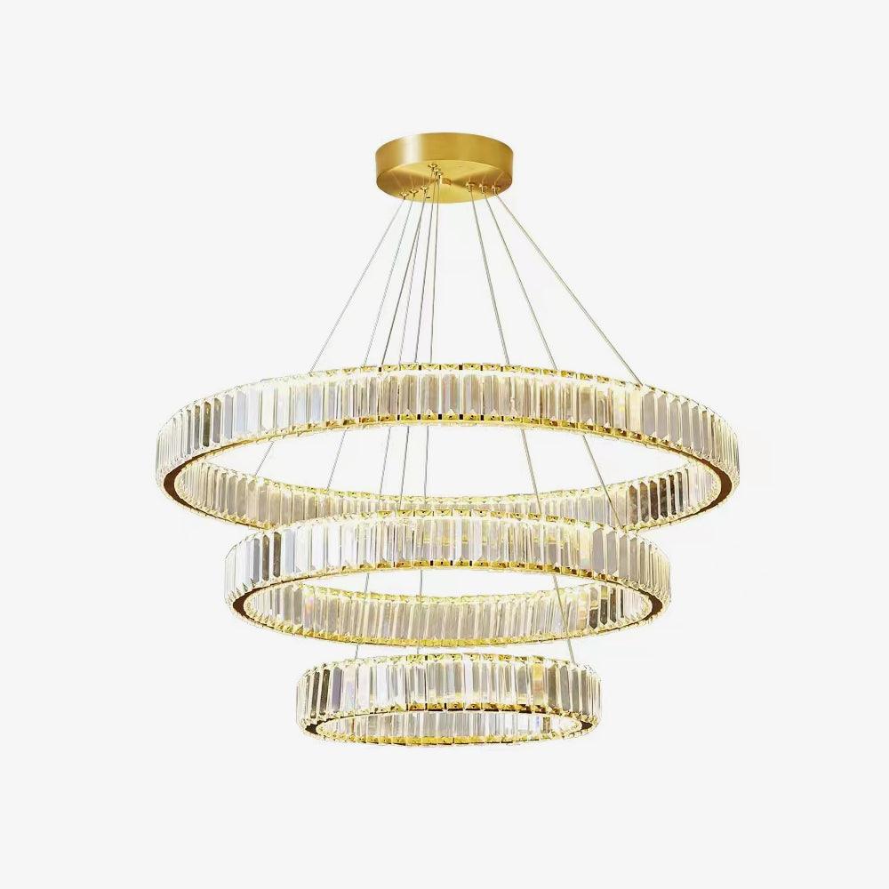 Tevisse Lustre Anneau en Cristal Doré