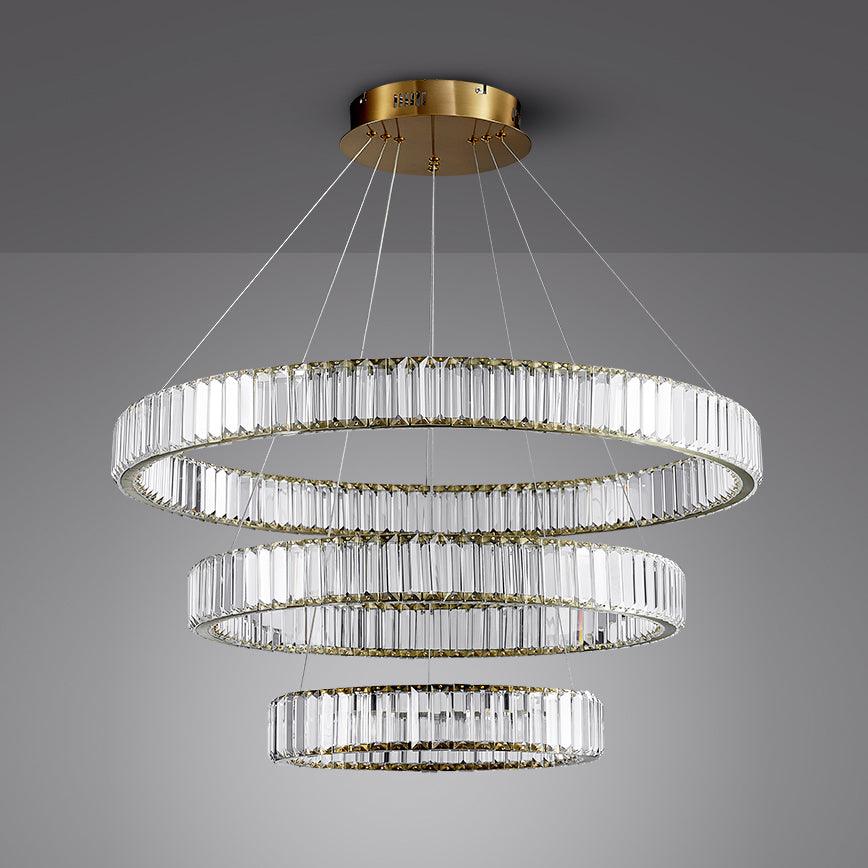 Tevisse Lustre Anneau en Cristal Doré