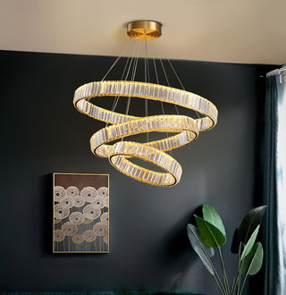 Lustra Lustre Anneau en Cristal Doré