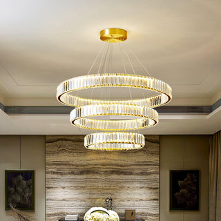 Lustra Lustre Anneau en Cristal Doré