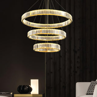 Lustra Lustre Anneau en Cristal Doré