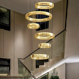 Lustra Lustre Anneau en Cristal Doré