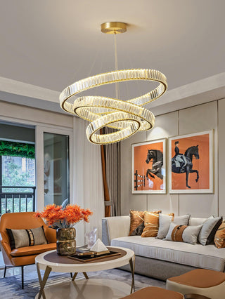 Lustra Lustre Anneau en Cristal Doré