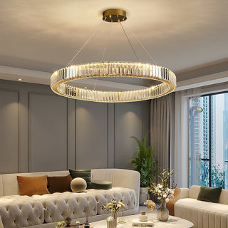 Lustra Lustre Anneau en Cristal Doré
