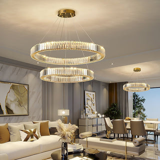 Lustra Lustre Anneau en Cristal Doré