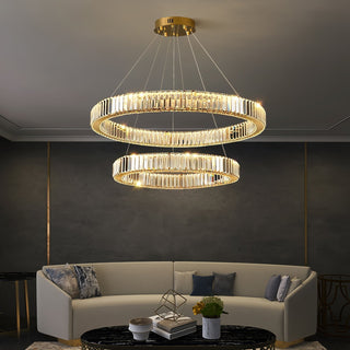 Lustra Lustre Anneau en Cristal Doré