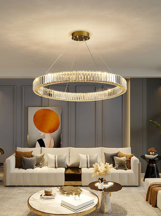 Lustra Lustre Anneau en Cristal Doré