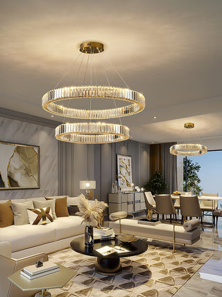Lustra Lustre Anneau en Cristal Doré