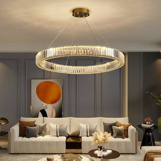 Lustra Lustre Anneau en Cristal Doré