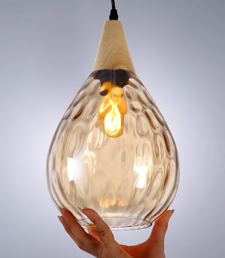 Solara Suspension en Verre Clair Nordique Moderne