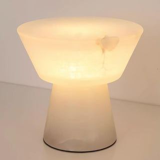 Ane Lampe de Table en Albâtre