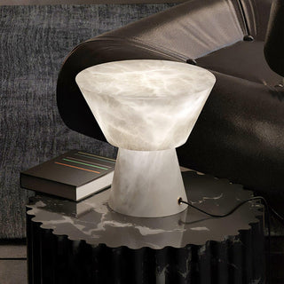 Ane Lampe de Table en Albâtre