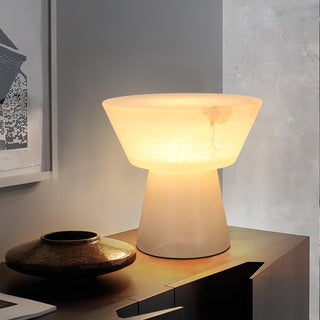 Ane Lampe de Table en Albâtre