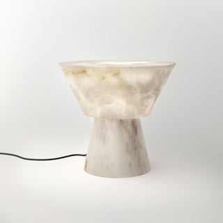 Ane Lampe de Table en Albâtre