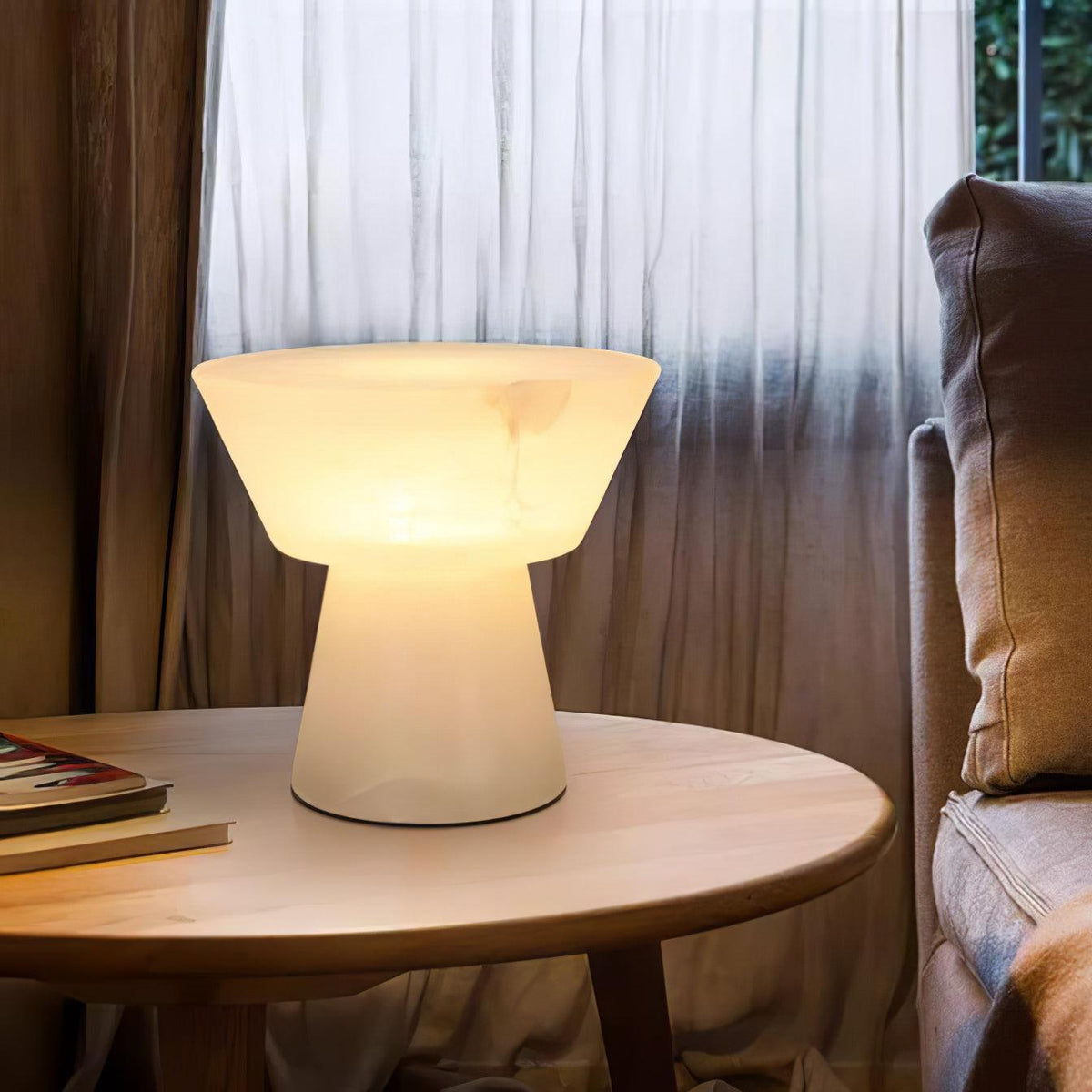 Ane Lampe de Table en Albâtre