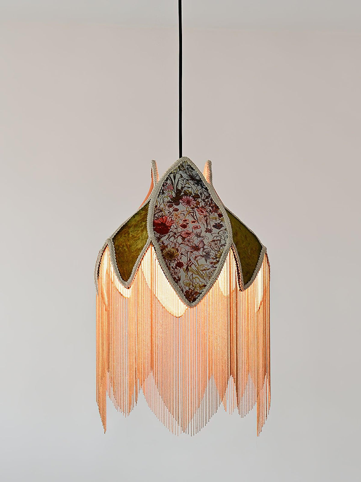Silvesa Lampe Suspension à Franges Unique