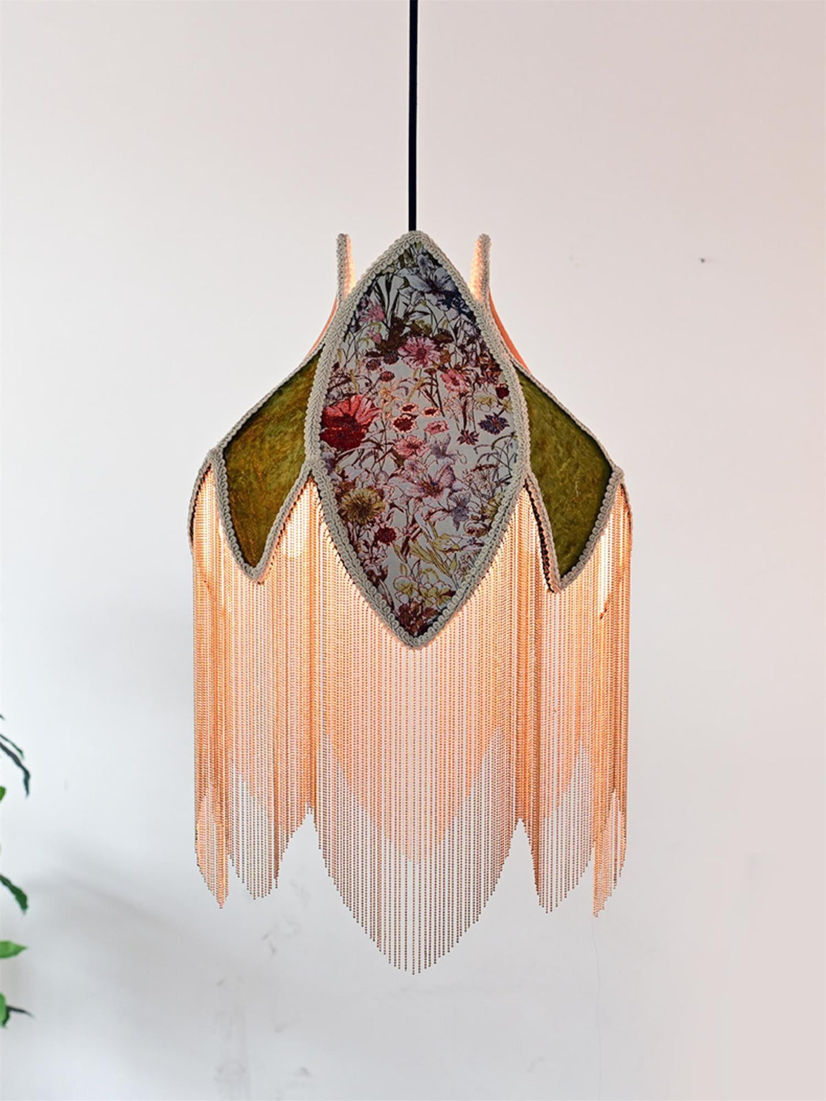 Silvesa Lampe Suspension à Franges Unique