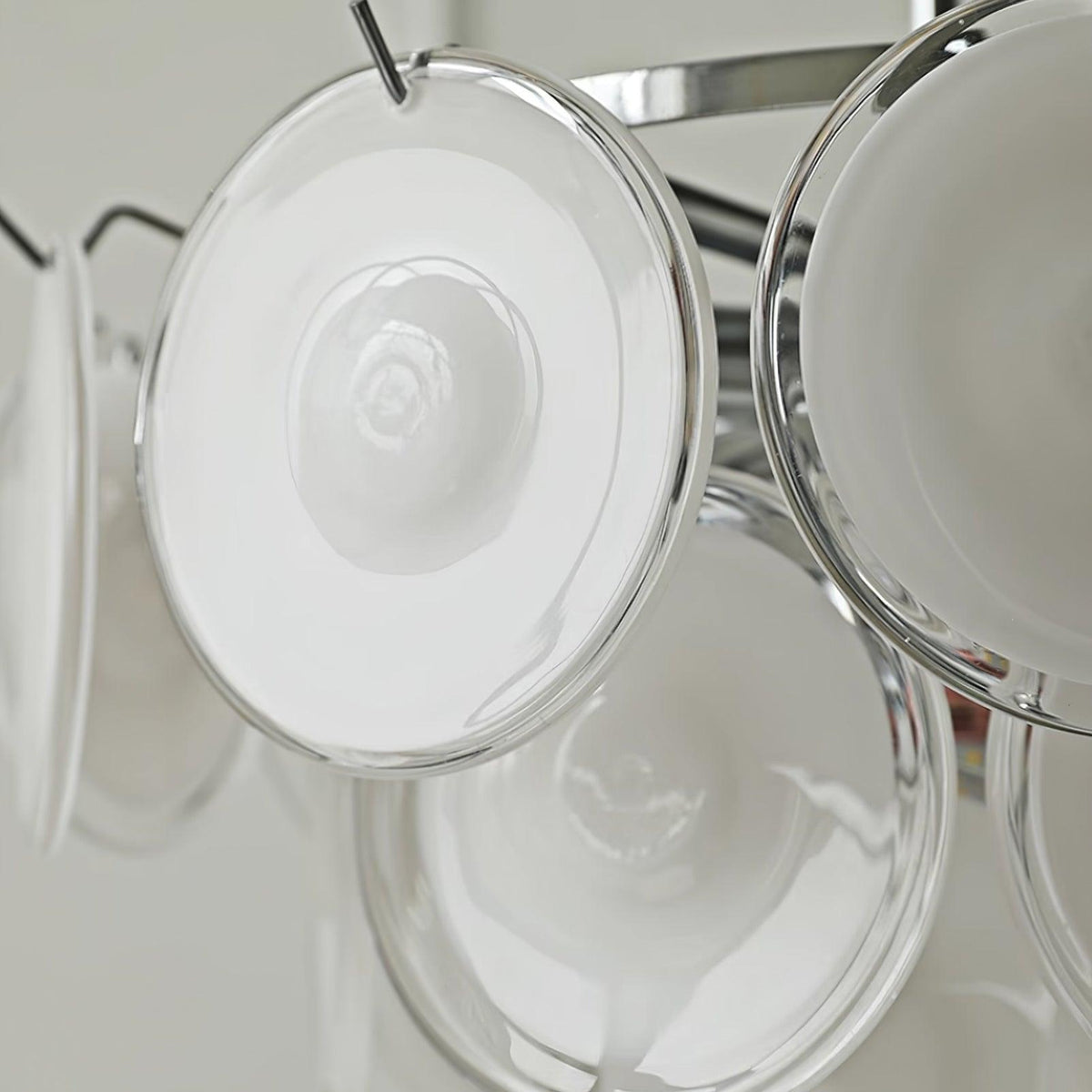 Lumirae Chandelier Cascading Frosted Glass Discs-Neutral Decor