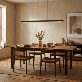 Beveled Wood Linear Pendant Lamp-Neutral Decor