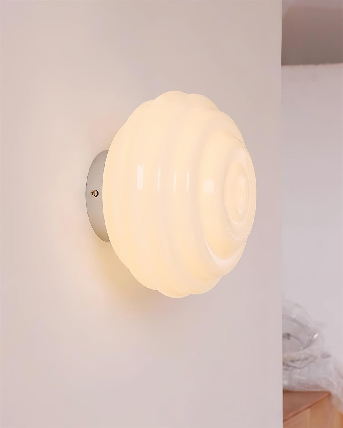 Duvia Rippled Glass Wall Lamp-Neutral Decor