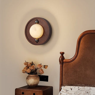 Bezel Alabaster Wall Lamp-Neutral Decor