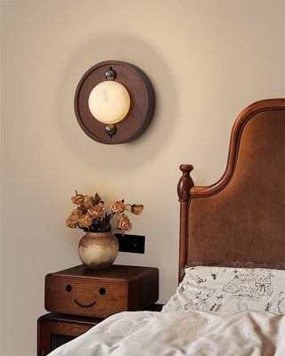 Bezel Alabaster Wall Lamp-Neutral Decor
