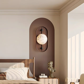 Lyvaran Applique Murale Ovale en Albâtre et Bois