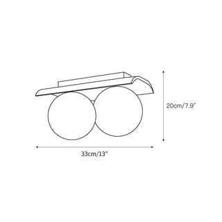 Bianca Globe Moderne Minimaliste Travertin Verre Plafonnier