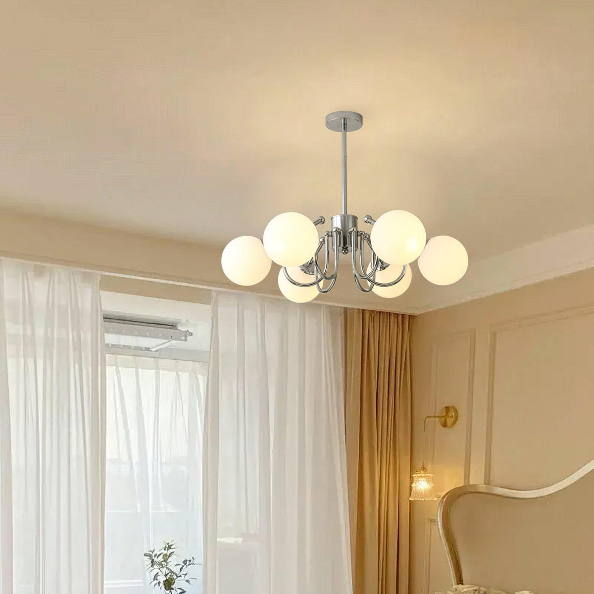 Ceduna Lustre Globe en Chrome Moderne