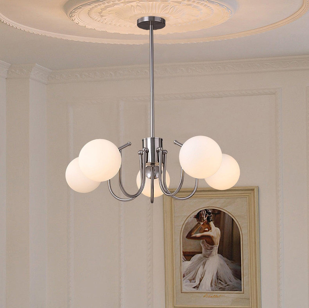 Ceduna Lustre Globe en Chrome Moderne