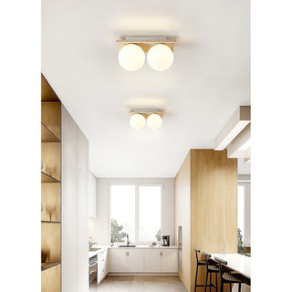 Bianca Globe Moderne Minimaliste Travertin Verre Plafonnier