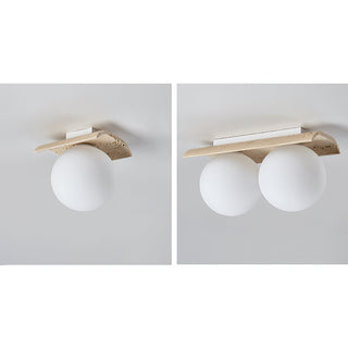 Bianca Globe Moderne Minimaliste Travertin Verre Plafonnier