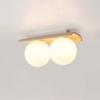 Bianca Globe Moderne Minimaliste Travertin Verre Plafonnier
