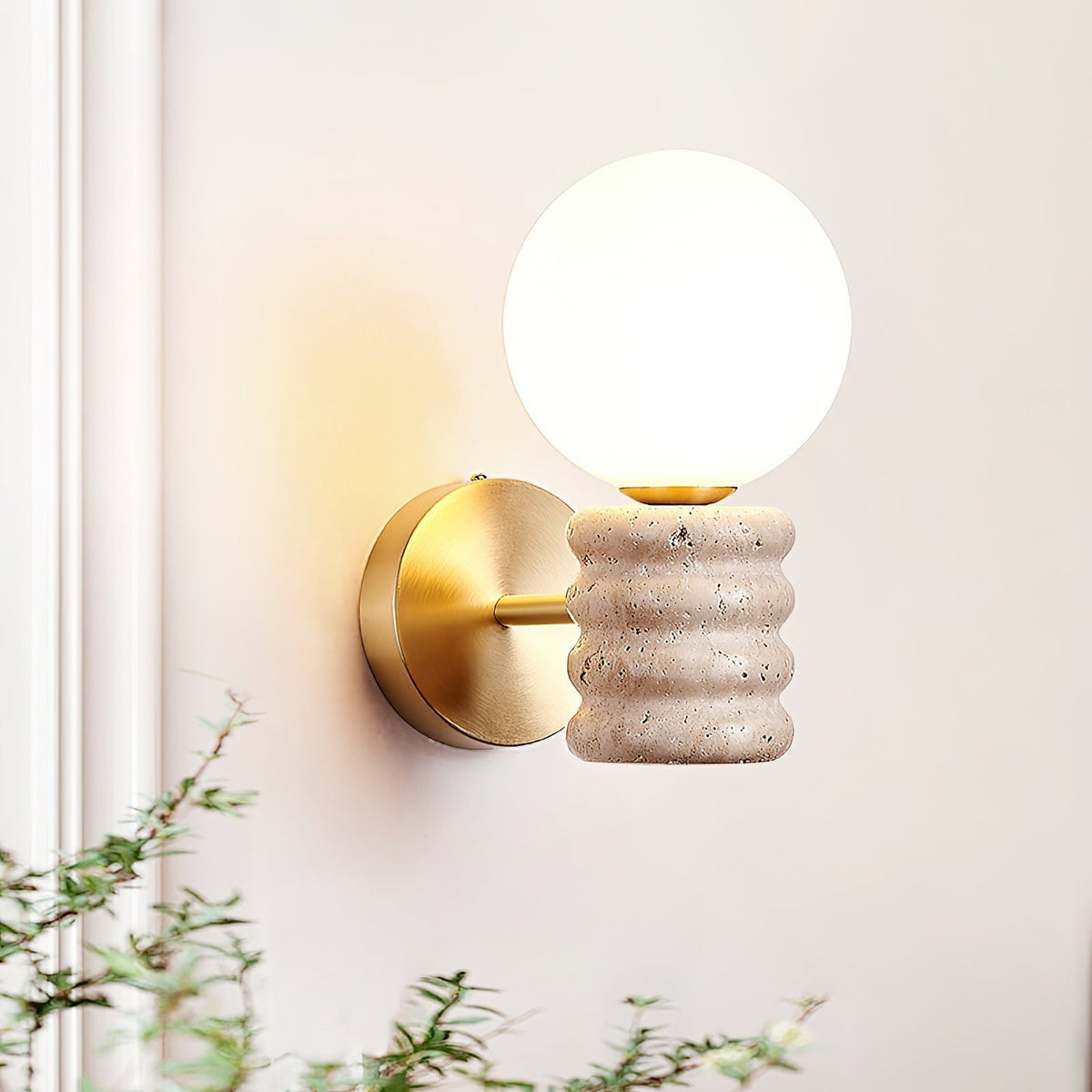 Ljomuvyh Moderne Minimaliste Travertin Verre Applique Murale