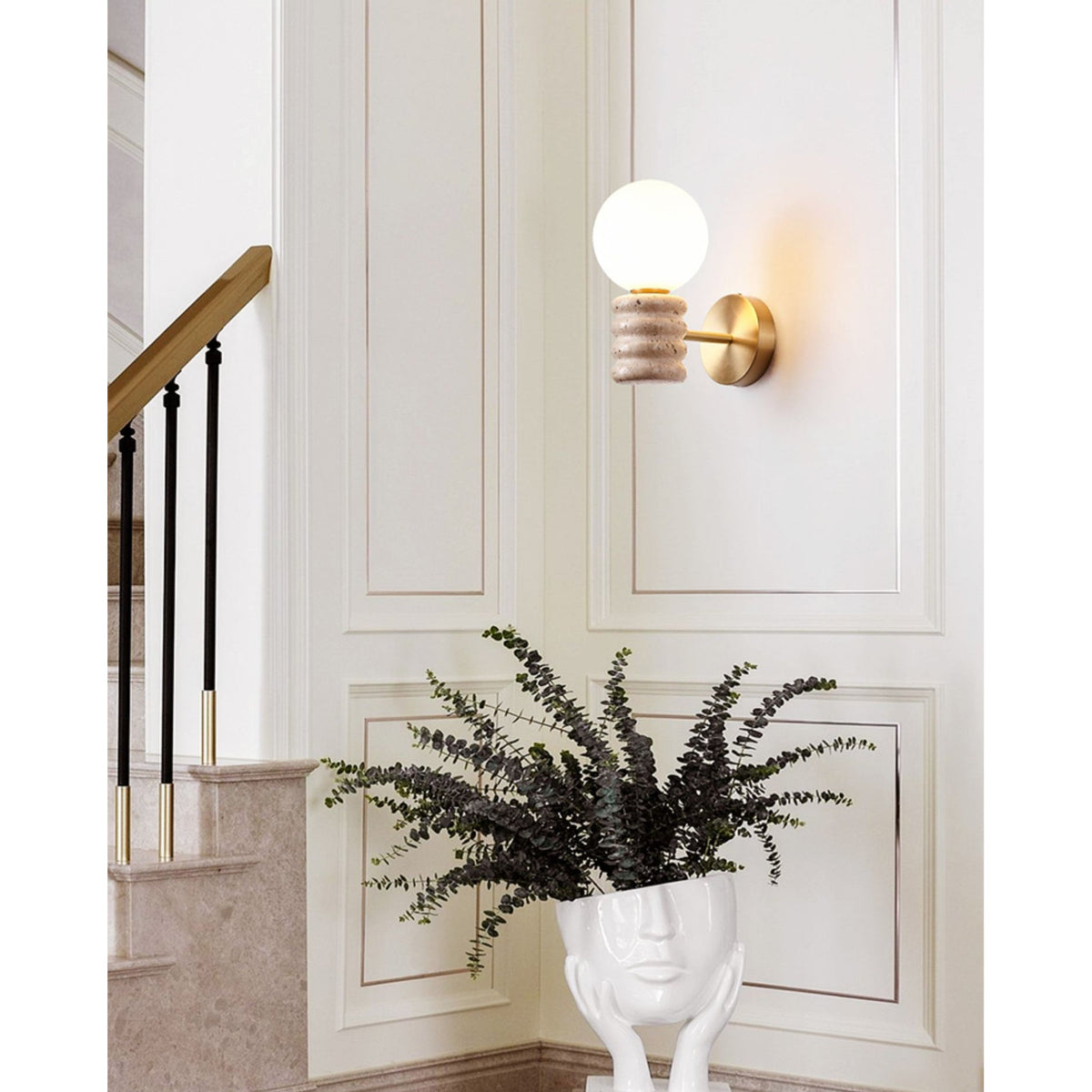 Ljomuvyh Moderne Minimaliste Travertin Verre Applique Murale