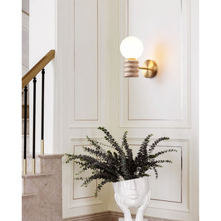 Ljomuvyh Moderne Minimaliste Travertin Verre Applique Murale