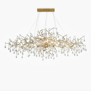 Lustra Lustre Branches en Laiton et Cristal