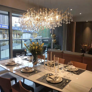 Lustra Lustre Branches en Laiton et Cristal