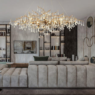 Lustra Lustre Branches en Laiton et Cristal