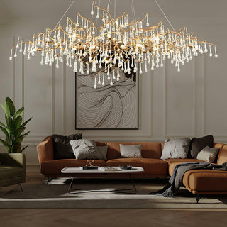 Lustra Lustre Branches en Laiton et Cristal