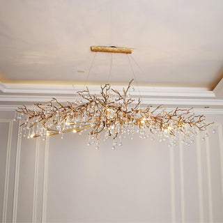 Lustra Lustre Branches en Laiton et Cristal