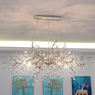 Lustra Lustre Branches en Laiton et Cristal