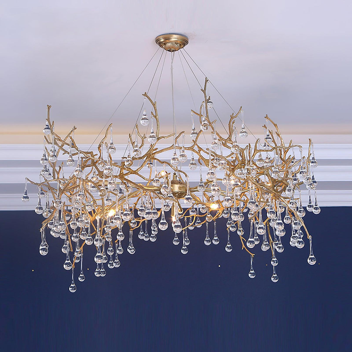 Eldeya Lustre Branches en Laiton et Cristal
