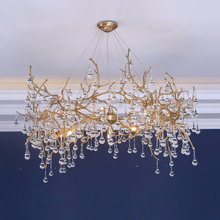 Lustra Lustre Branches en Laiton et Cristal