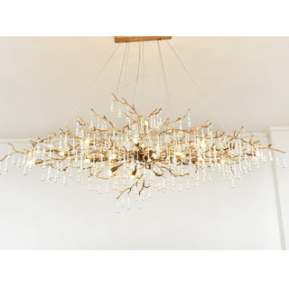 Lustra Lustre Branches en Laiton et Cristal