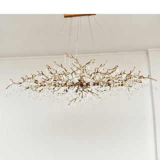 Lustra Lustre Branches en Laiton et Cristal